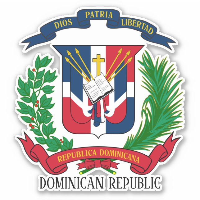 Sticker République Dominicaine Armoiries Nationales Patrio (Devant)