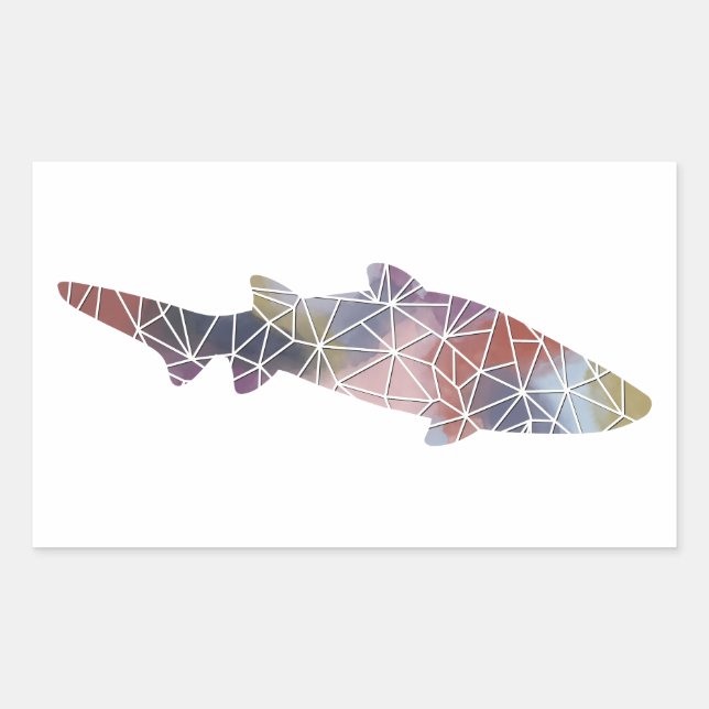 Sticker requin en mosaïque de papier (Devant)