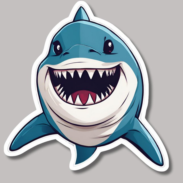 Sticker Requin souriant étanche (Créateur téléchargé)