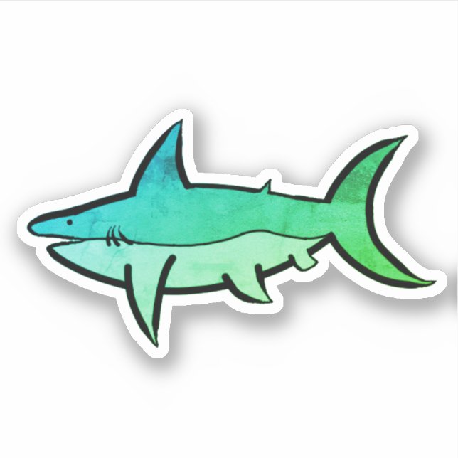 Sticker Requin vert (Devant)