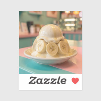 Sticker Resin Banana Sundae | Retro Ice Cream Shop