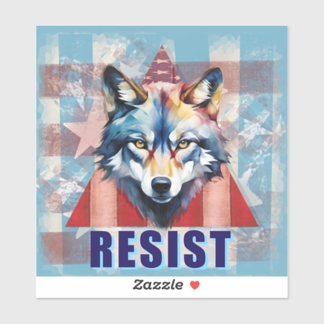 Sticker Résister à la politique du loup (Feuille)