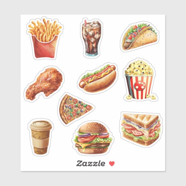 Sticker Restauration rapide (Feuille)