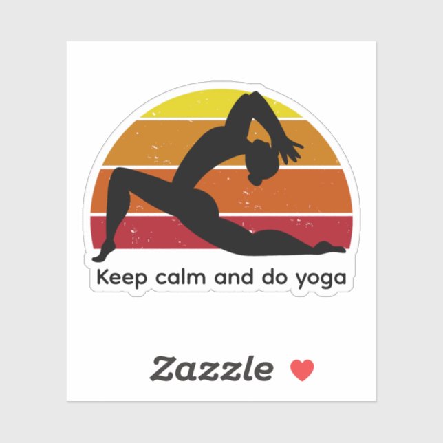 Sticker Restez calme et faites du yoga (Feuille)