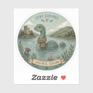 Sticker Restez Curieux Cozy Cryptide Nessie Monstre du Loc