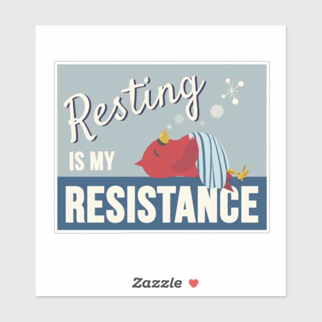 Sticker Resting is My Resistance Compact Rectangle (Feuille)