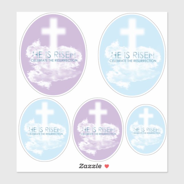 Sticker Résurrection IL EST RENOUVELÉ Pâques chrétiennes (Feuille)