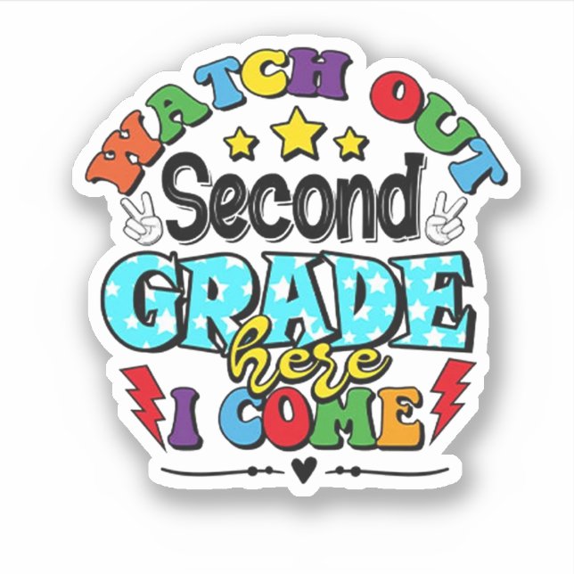 Sticker Retour À L'École Suivre La Deuxième Année Je Viens (Devant)