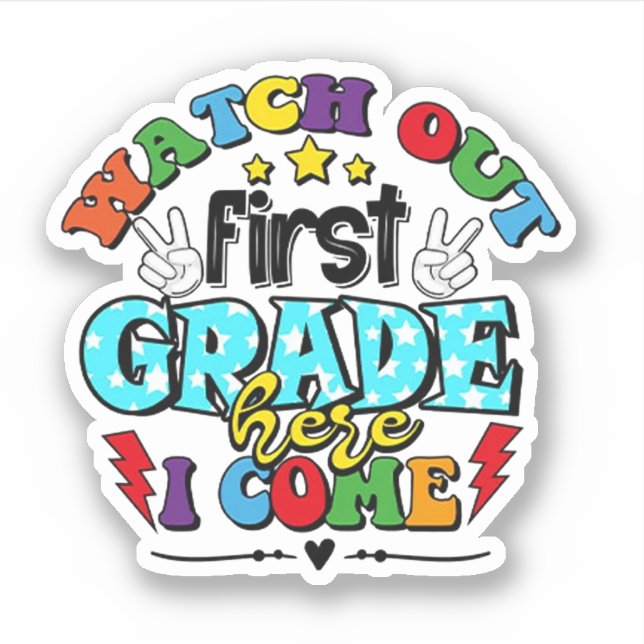 Sticker Retourner À L'École Suivre La Première Année Ici J (Devant)