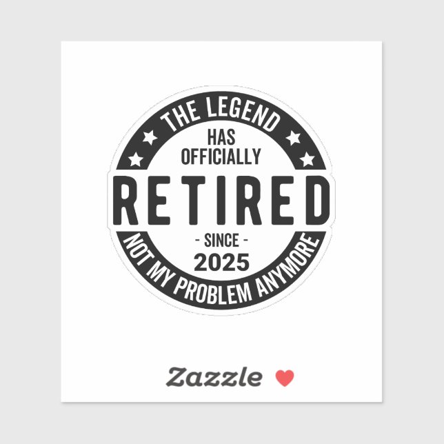 Sticker Retraité 2025 Plus mon problème - Retraite (Feuille)