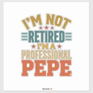 Sticker Retraite Professionnelle Pepe Typographie Vintage