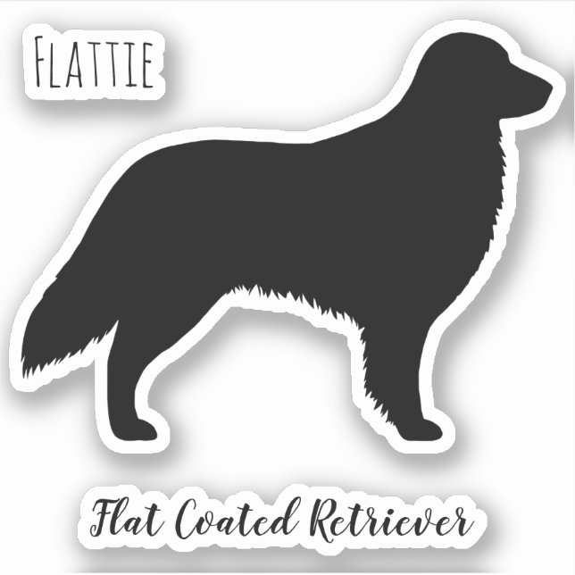 Sticker Retrieur à revêtement plat Silhouette Flattie Chie (Devant)