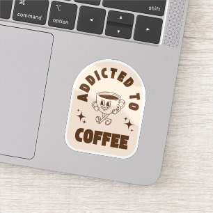 Sticker Rétro Accro au Café