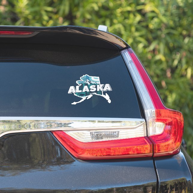 Sticker Retro Alaska (Côté voiture)