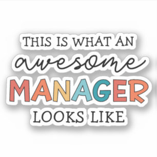 Sticker Retro Awesome Manager Funny