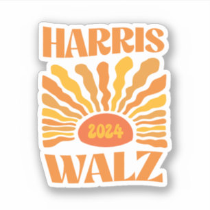 Sticker Retro Boho Harris Walz 2024