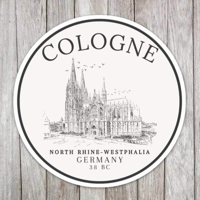 Sticker Retro Cologne Cathedral Germany Panorama (Créateur téléchargé)