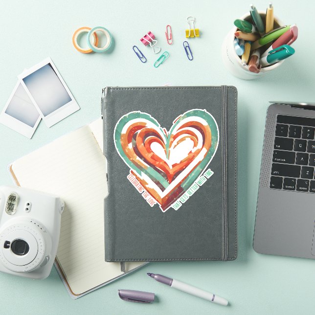 Sticker Rétro en forme de coeur (Couverture iPad)