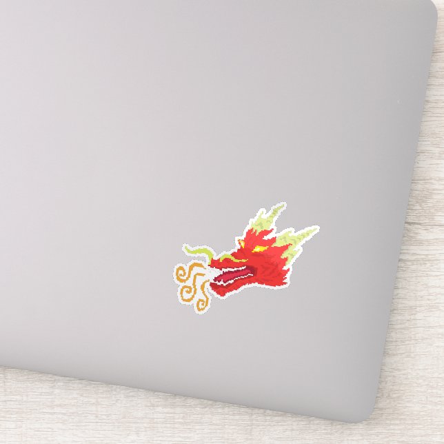 Sticker Retro Fire Dragon (Détail)