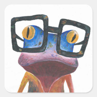 Sticker rétro Gecko avec lunettes