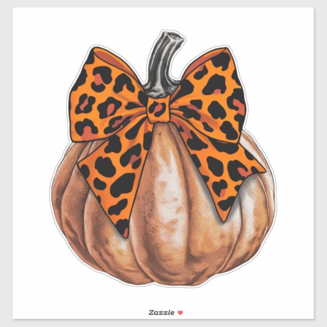 Sticker Retro Halloween Coquette Bow Citrouille Éffrayant  (Feuille)