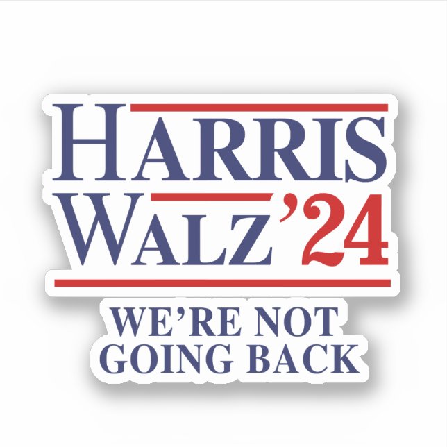Sticker Retro Harris Walz '24 - Nous ne reviendrons pas (Devant)