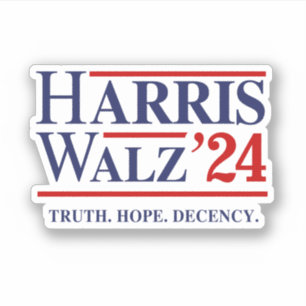 Sticker Retro Harris Walz '24 - Vérité Espoir Décence