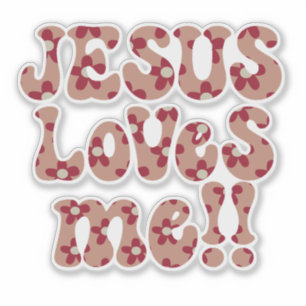 Sticker Retro Jésus m'aime