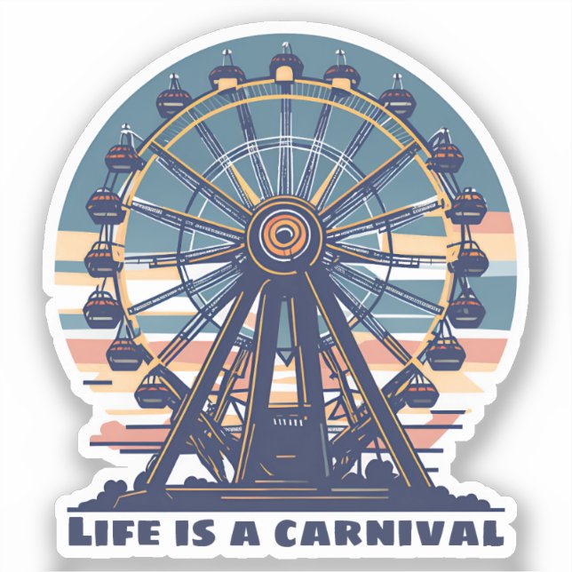 Sticker Retro Life est un carnaval (Recto)