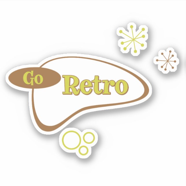 Sticker Retro Moderne du milieu du siècle (Devant)