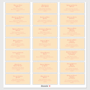 Sticker Rétro moderne   Orange Cream Mariage Adresse du cl