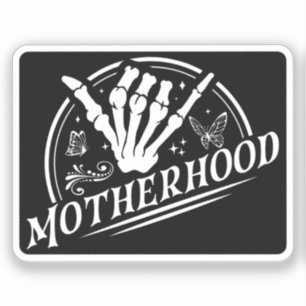 Sticker Retro Motherhood Rock Skeleton Sarcastic Mom Cadea