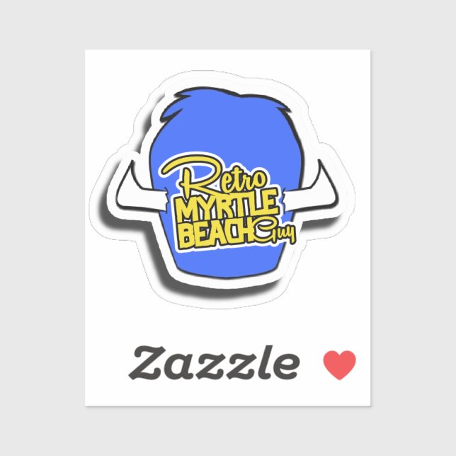 Sticker Retro Myrtle Beach Guy Lodge Casquette (Feuille)