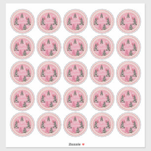 Sticker Retro Noël Vintage : Noël rose des années 50