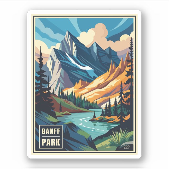 Sticker Rétro Parc national Banff (Devant)