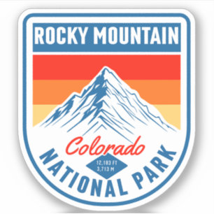 Sticker Retro Parc national de Rocky Mountain Colorado ran