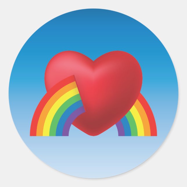 Sticker Retro Puffy Heart et Rainbow des années 80 (Devant)