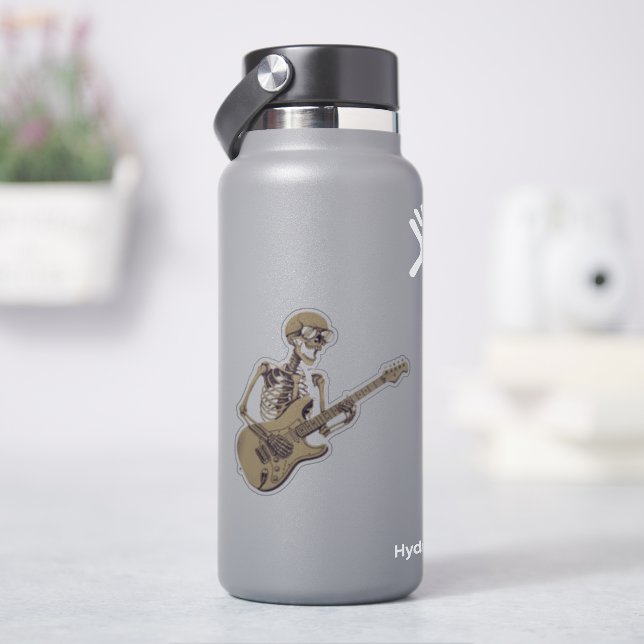 Sticker Retro Rock Skeleton Guitar Graphic (HydroFlask)