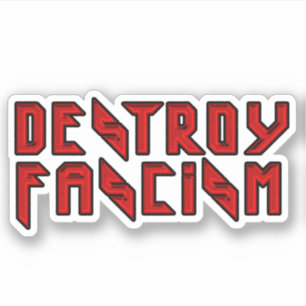Sticker Retro Rocker - Détruire le fascisme