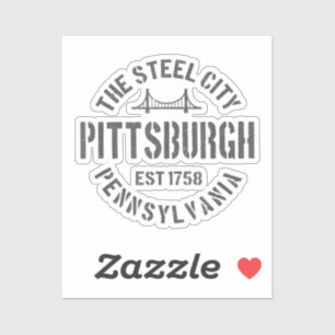 Sticker Retro Steel City Pittsburgh Pennsylvania Yinz vint