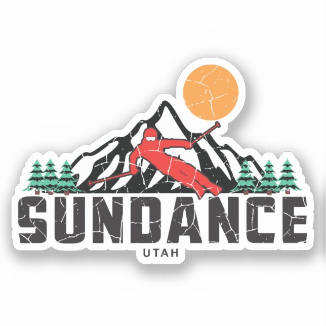 Sticker Retro Sundance Mountain Ski (Recto)
