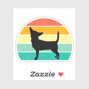 Sticker Retro Sunset Chihuahua