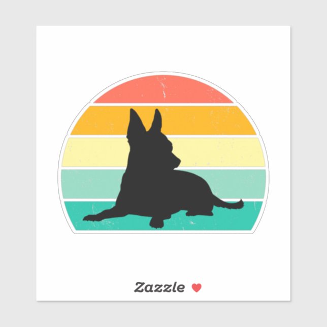 Sticker Retro Sunset Chihuahua (Feuille)