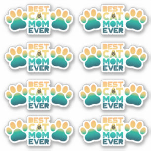 Sticker Retro Sunset Photo Fête des Mères Meilleur Chat Ma