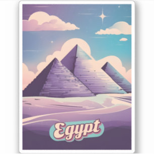 Sticker Retro Travel 80s Synthwave Ancienne Égypte Pyramid