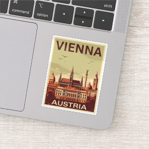 Sticker Retro Vienna City Autriche cadeaux skyline