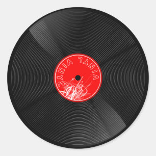 Sticker Retro Vinyl - Elegant Music Art