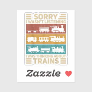 Sticker Rétro Wagon Train Lover Modèle ferroviaire Conduct