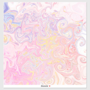 Sticker Rêve pastel doux Marbre Tourbillon Art abstrait
