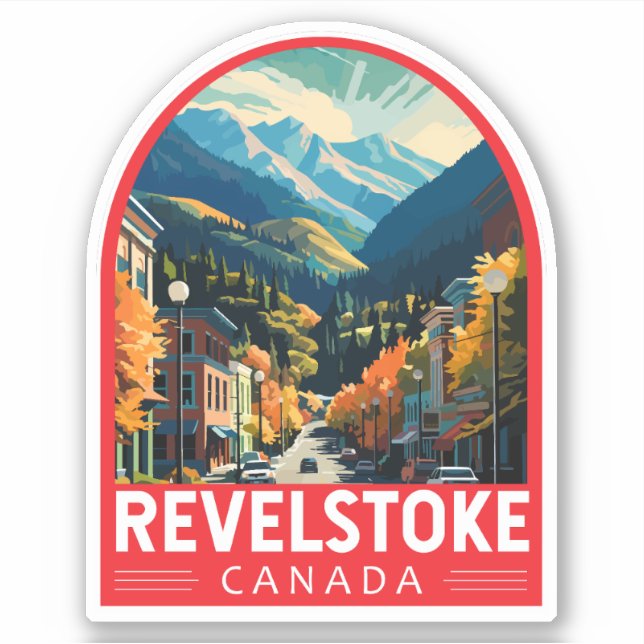 Sticker Revelstoke Canada Travel Art Vintage (Devant)